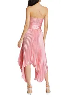 Khloe Strapless Charmeuse Midi-Dress