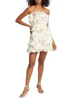 Reed Pleated Shell Strapless Minidress