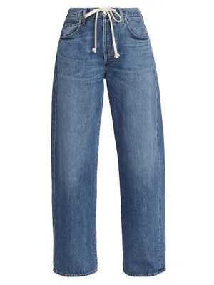 Brynn Drawstring Wide-Leg Jeans