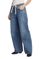 Brynn Drawstring Wide-Leg Jeans