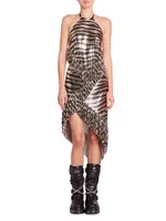 Tiger-Print Chainmail Halter Top