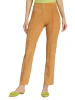 Suede Stovepipe Pants