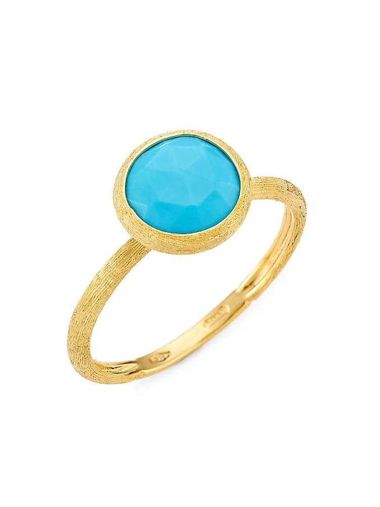 Jaipur Color 18K Yellow Gold & Turquoise Ring