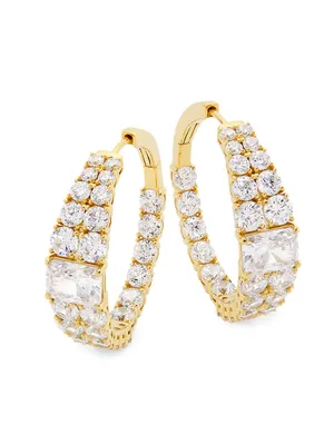 Mesmerize 18K Gold-Plated & Cubic Zirconia Hoop Earrings