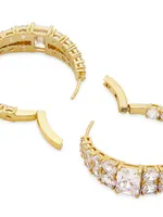 Mesmerize 18K Gold-Plated & Cubic Zirconia Hoop Earrings