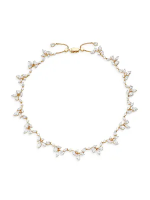 Taylor 18K-Gold-Plated & Cubic Zirconia Vine Collar Necklace