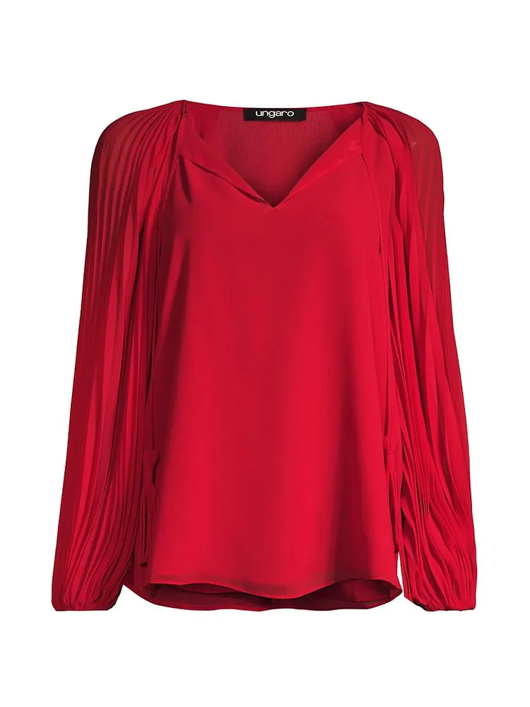 Cameron Balloon-Sleeve Blouse