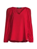 Cameron Balloon-Sleeve Blouse