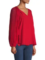 Cameron Balloon-Sleeve Blouse