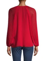 Cameron Balloon-Sleeve Blouse