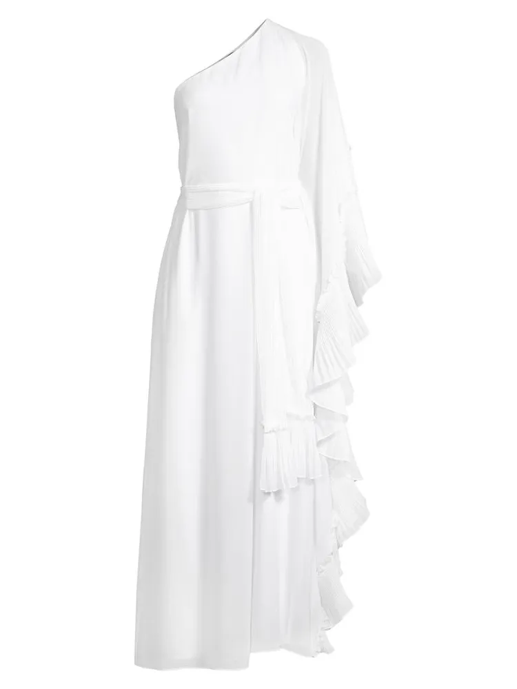 Laura One-Shoulder Ruffled Maxi Dress