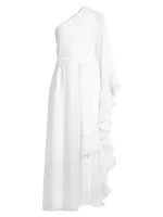 Laura One-Shoulder Ruffled Maxi Dress