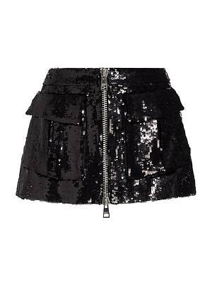 The Sterling Sequined Cargo Miniskirt