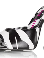 Devon 115MM Zebra-Print Leather Mules