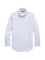 Grid Poplin Button-Front Shirt