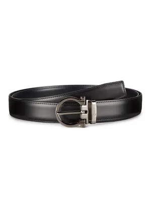 Double Adjustable Cut-to-Size Reversible Leather Belt