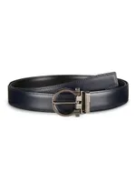 Double Adjustable Cut-to-Size Reversible Leather Belt