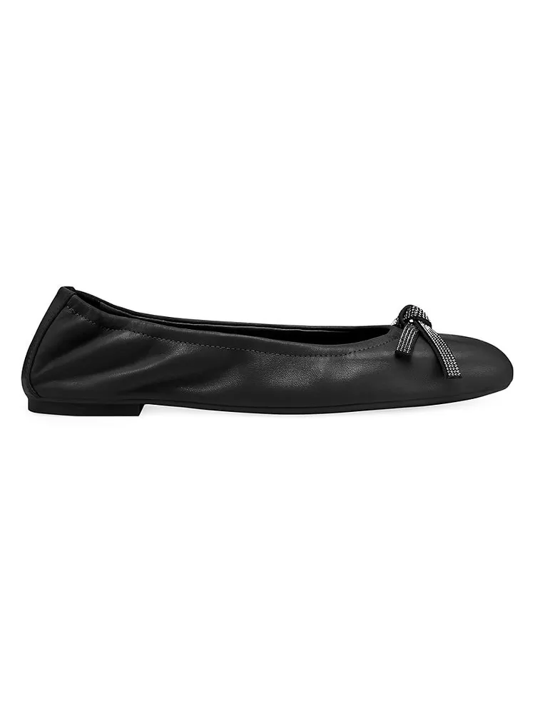 Bow Leather Ballet Flats