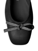 Bow Leather Ballet Flats