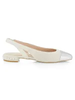 Pearl Imitation-Accent Slingback Flats