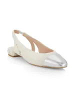 Pearl Imitation-Accent Slingback Flats