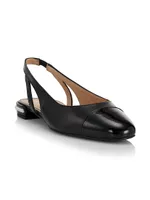 Pearl 20MM Imitation-Accent Leather Slingback Flats