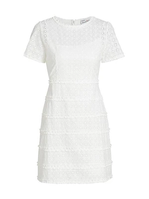 Mini Natalie Eyelet-Embroidered Minidress