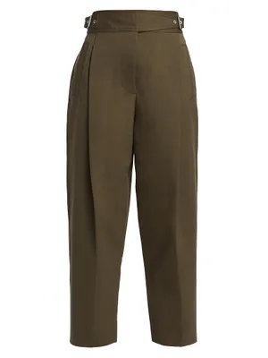 Utility Pleated Cropped Trousers