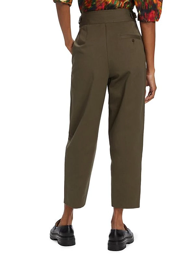 Utility Pleated Cropped Trousers