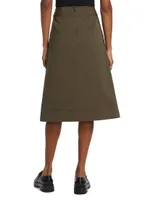 Utility Lace-Up Midi-Skirt