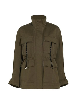 Utility Faille Oversized Cargo Jacket