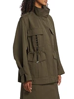 Utility Faille Oversized Cargo Jacket