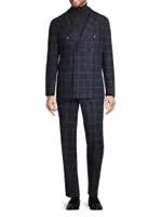 Capri Plaid Wool Double-Breasted Suit