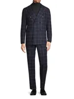 Capri Plaid Wool Double-Breasted Suit