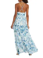 Doris Silk Floral Maxi Dress