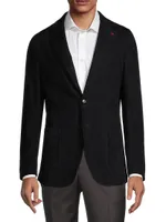 Suede Two-Button Blazer