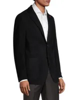 Suede Two-Button Blazer