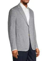 Capri Houndstooth Wool & Silk-Blend Two-Button Sport Coat