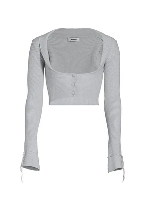 Cielo Rib-Knit Scoopneck Cardigan