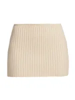 Rib-Knit Micro Miniskirt