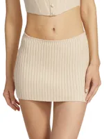 Rib-Knit Micro Miniskirt