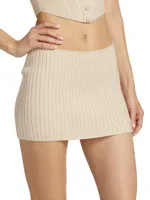 Rib-Knit Micro Miniskirt