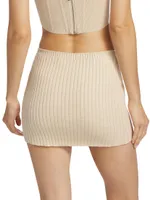 Rib-Knit Micro Miniskirt