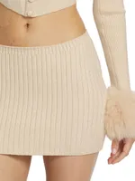 Rib-Knit Micro Miniskirt