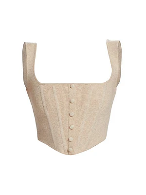 Button-Front Knit Corset Top