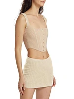 Button-Front Knit Corset Top