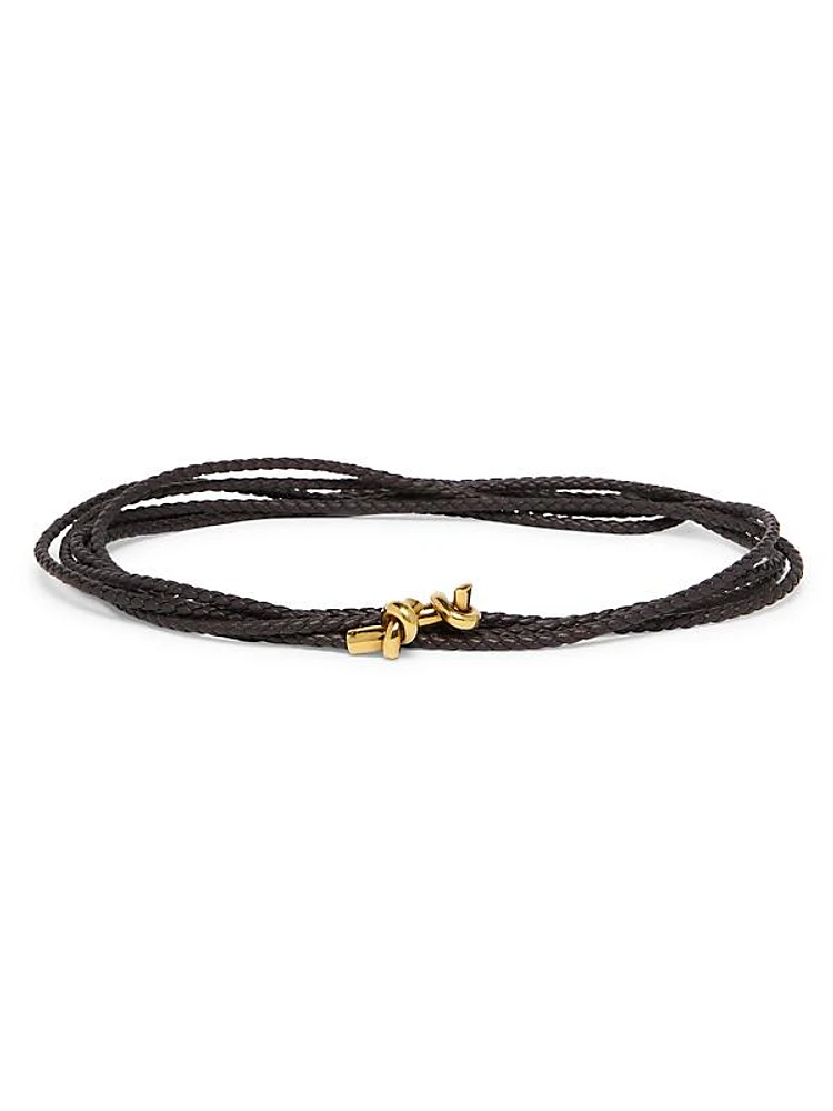 Braided Leather Long Coaxial Knot Belt