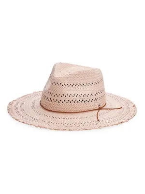 Elle Perforated Straw Fedora