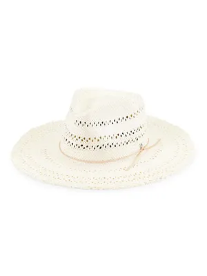 Elle Perforated Straw Fedora