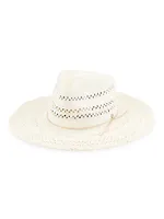 Elle Perforated Straw Fedora